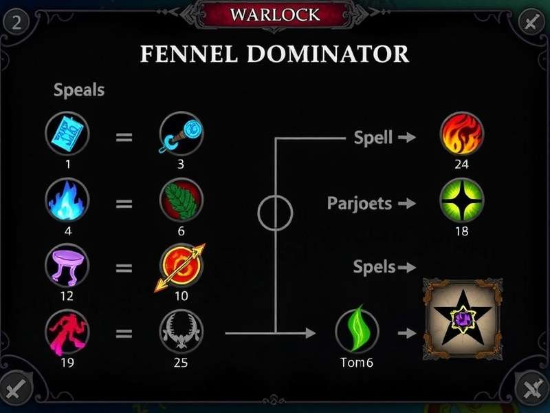 Warlock Fennel Dominator gameplay guide showing spell combinations
